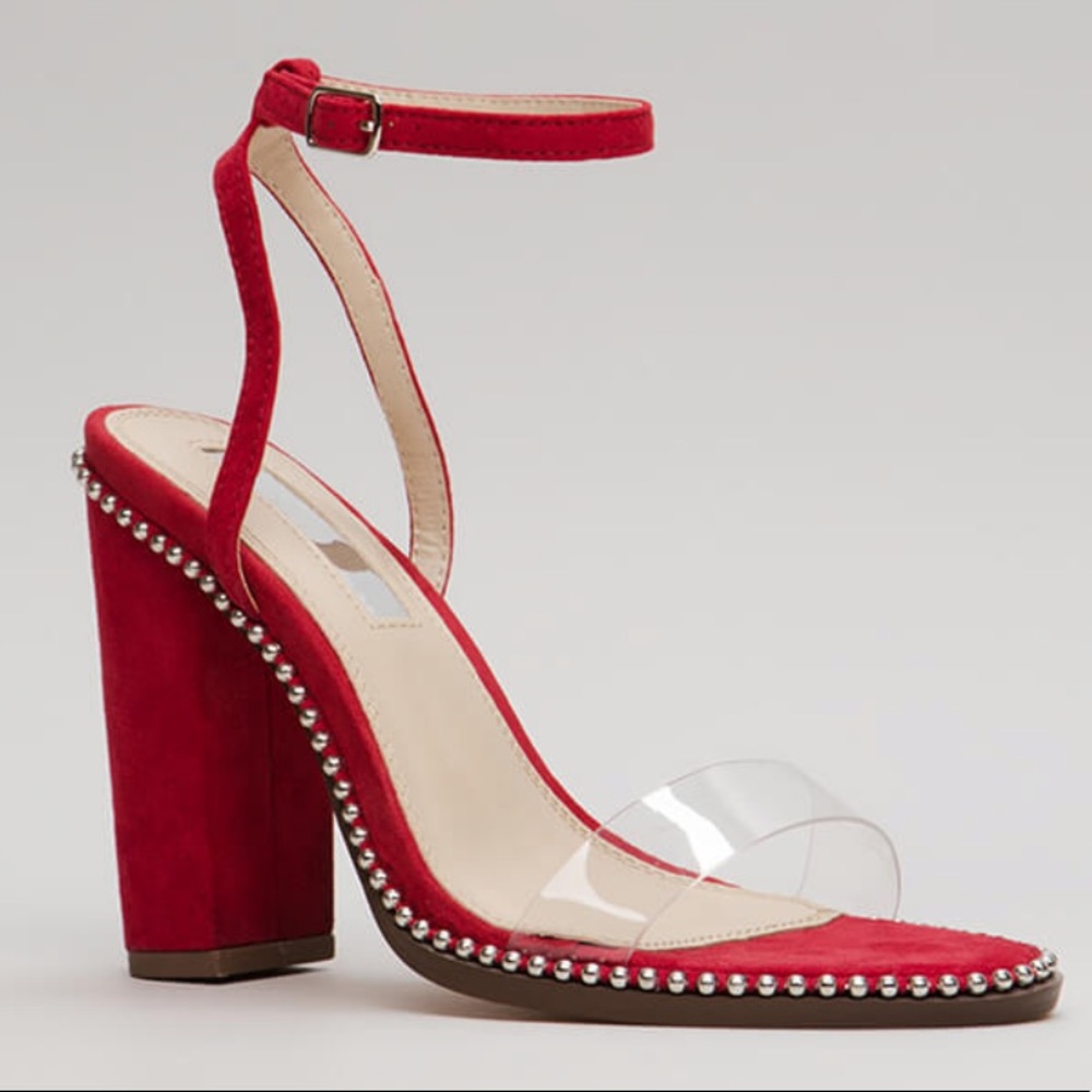 Red studded heels